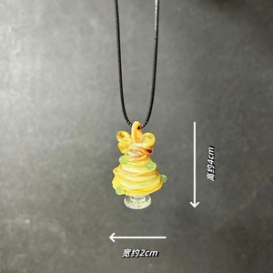 Pendentif Arbre de Noël en Verre Émaillé Coloré, Collier en Verre, Cadeau de Noël, Ornement Haut de Gamme de Niche, Cadeau d'Anniversaire, Léger - Product Image 2
