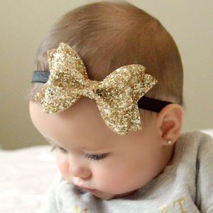 Baby Girl Headbands and Bows, Newborn Infant Toddler Nylon Hairbands Mixed Set of 10 - Product Image 4