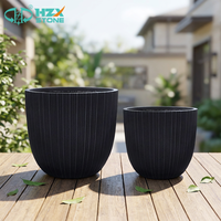 Grand pot à fleurs en fibre-ciment moderne et classique pour l'extérieur, balcon, jardin, hôtel, décoratif et durable