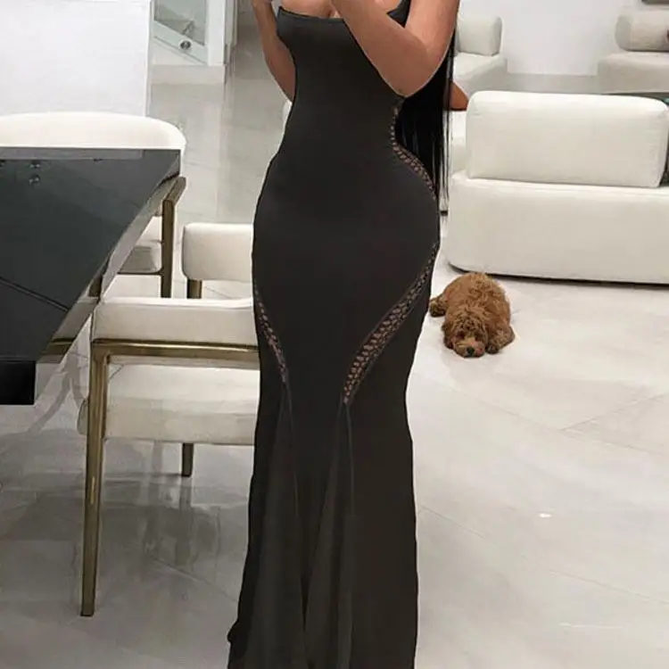 Großhandel Damen einschulter schwarzes Kleid Luxus heiß Diamant glänzend Abschlussballkleid elegantes Party-Abendkleid