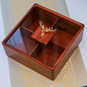 Plateau à fruits carré en <span class=keywords><strong>bois</strong></span> laqué, boîte à bonbons avec couvercle, moderne, haut de gamme, durable, récipient alimentaire multifonctionnel - Product Image 6