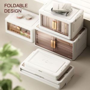 Wholesale Rectangle Injection Household Double Door <b>Folding</b> <b>Storage</b> <b>Box</b> Plastic Foldable Clothes Organizer Stackable Toy - Product Image 5