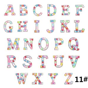 Hot Sale Iron on 4.5CM White Colorful Rhinestone Pearl Letter Patch - Product Image 6
