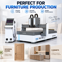 Fabricant professionnel de routeurs CNC pour le bois Alpha, routeur CNC à double broche 1325 ATC pour la fabrication de meubles en bois et en panneaux MDF