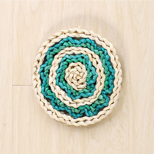 Panier mural Boho décoratif Bulrush tissé décoration murale Art paniers suspendus ronds pour cuisine rustique maison été décorations - Product Image 5