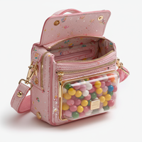 Sac à bandoulière transparent Ita personnalisé Kawaii Sweetie pour femmes, sac à main mignon pour l'affichage de bonbons, imprimé de dessin animé mignon, mini sac