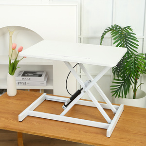<b>Adjustable</b> Computer Desk With Keyboard Tray Pneumatic Height Standing Workbench For Laptops Tabletop Monitor Riser - Product Image 4