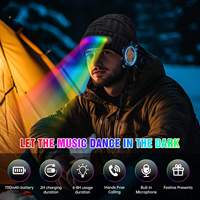 Gorro LED con Luz, Gorro de Punto Musical con Luz RGB y Auriculares Integrados, Luz Nocturna Recargable para Exteriores