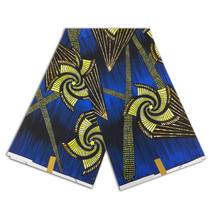 Tissu africain en 100% coton, véritable Wax à imprimés, véritable Wax dorée, tissu africain, Design Ghana, <span class=keywords><strong>pagne</strong></span>, vente en gros - Product Image 3