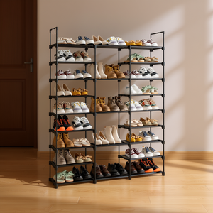 Organizador de Zapatos de Tela de 9 Niveles DB, Capacidad para 50-55 Pares, Apilable, Estante para Zapatos de Entrada, Diseño Minimalista - Product Image 2
