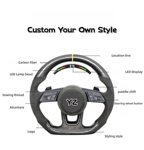 Volants en cuir et bois personnalisés avec ligne de positionnement rouge, compatibles avec Chevrolet <span class=keywords><strong>Corvette</strong></span> C6 Cabriolet, volant en fibre de carbone - Product Image 5