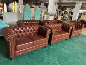 औद्योगिक क्लासिक विंटेज क्लब फर्नीचर नाइटक्लब लाउंज चेस्टरफील्ड चमड़े का बटन रेस्तरां के लिए टफ्टेड बार सोफा बूथ - Product Image 6