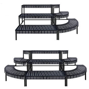 3層補強錬鉄モジュラーデザイン防錆中空彫刻排水粉末コーティングプラントスタンド棚屋内屋外 - Product Image 2