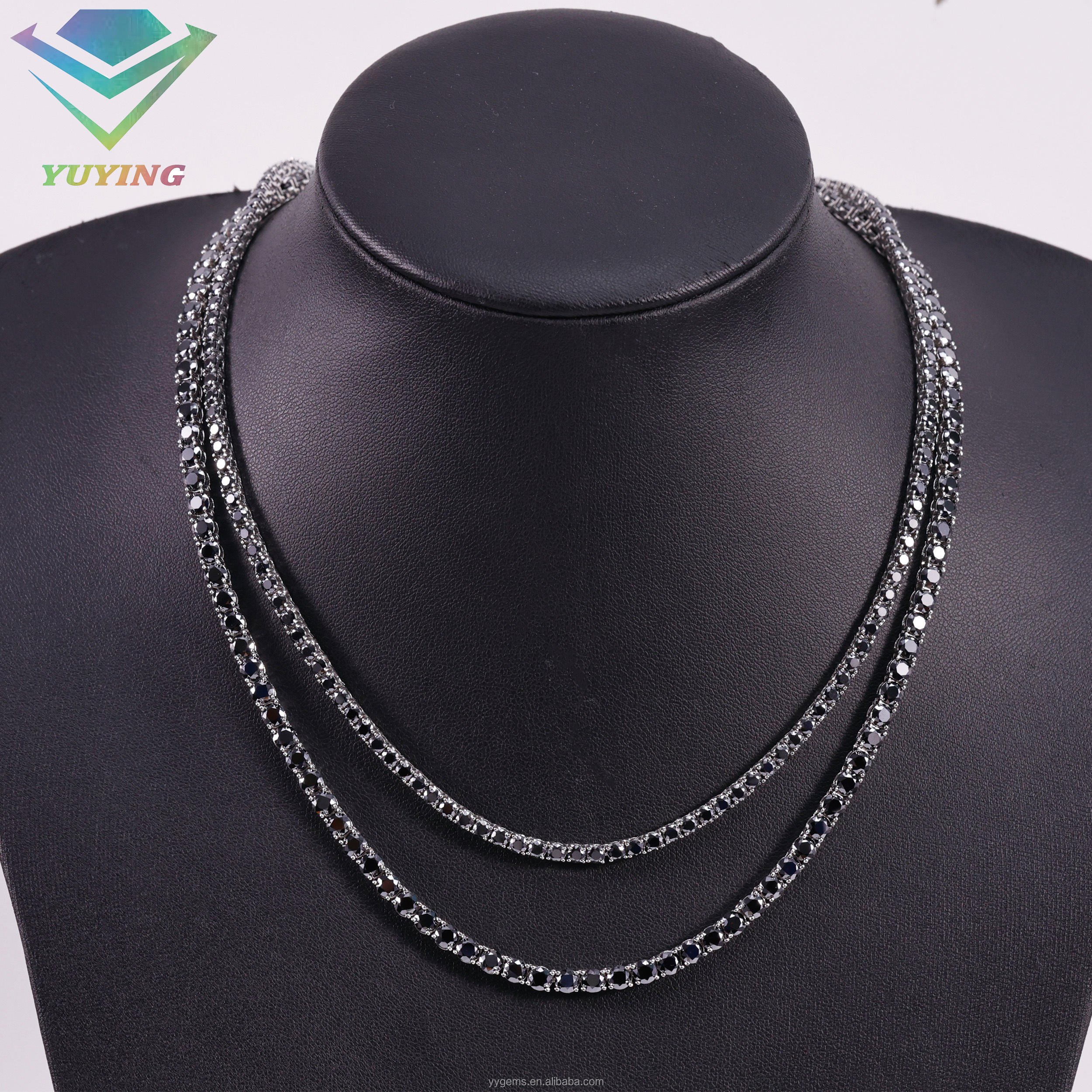 4MM โมอิสซาไนต์สีดำ-S925