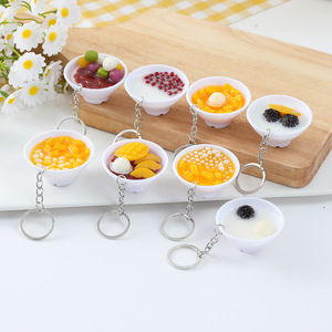โมเดลชามขนมหวานขนาดจิ๋ว Y1059 เหมือนจริง ชามใส่ขนมหวานจำลอง ชามใส่ทาร์โอบอล มะม่วง ส้มโอ <span class=keywords><strong>สาคู</strong></span> พุดดิ้ง ของเล่นจี้ห้อยคอ - Product Image 2