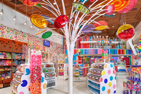 Magnifique vitrine à bonbons de style barre chocolatée, mobilier d'intérieur pour confiserie