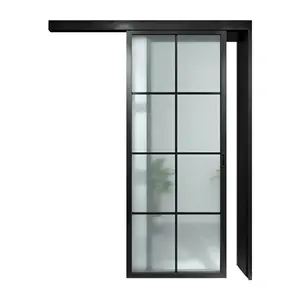 Bulk Order Exterior Aluminum Alloy Doors Soundproof Glass Barn Doors