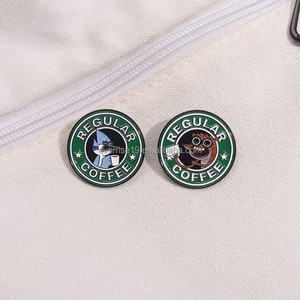 Brewster's New Green Cartoon Café Esmalte Broche Pins Preto Nickel Plating Broches para Baristas e Amantes do Café Coleção - Product Image 3