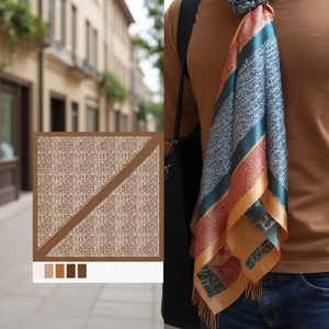 Foulard in Seta 60x135cm Stampa Digitale Multifunzionale per Uomo Donna Casual Tutte le Stagioni Uso Quotidiano - Product Image 1