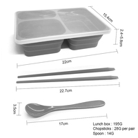 Boîte à lunch de cuisine à 4 compartiments, conteneur alimentaire portable pour adultes, étui de préparation de repas pour étudiants, pâtes et collations