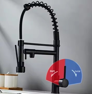 Vòi bếp hiện đại bằng thép không gỉ, một tay cầm, nước nóng lạnh, vòi xịt kéo xuống, kiểu dáng cổ điển, lõi van gốm, lỗ đơn - Product Image 3