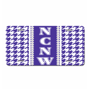 Plaque d'immatriculation de véhicule personnalisée avec lettres grecques de la Conférence nationale des femmes noires, motif pied-de-poule classique - Product Image 1