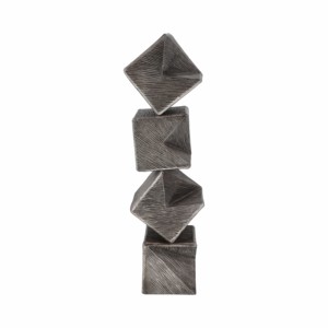 Scultura di Cubi Impilati, Statuetta Decorativa in Metallo per Soggiorno o Bagno - Product Image 1