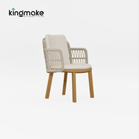 Ensemble de mobilier d'extérieur en rotin tressé, ensemble de jardin en teck imperméable, ensemble de salle à manger en bois durable et luxueux pour hôtel et patio