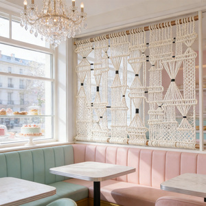<span class=keywords><strong>Paravent</strong></span> en <span class=keywords><strong>macramé</strong></span> blanc, séparateur géométrique en <span class=keywords><strong>macramé</strong></span> pour les espaces ouverts minimalistes - Product Image 6