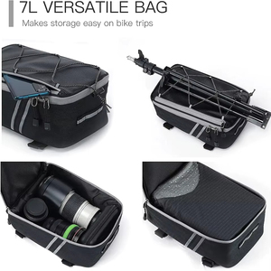Alforja impermeable para ciclismo, portaequipajes con reflector ajustable, sillín trasero para bicicleta, bolsa de viaje para bicicleta con cubierta para lluvia - Product Image 6