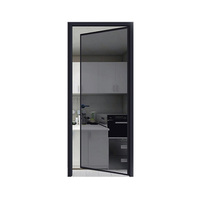 Porte battante intérieure en aluminium et verre, cadre fin et étroit, portes à battants pour entrée