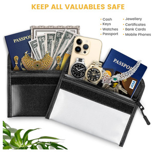 Ignifuge étanche Faraday sac Anti-piratage Signal bloqueur pochette <span class=keywords><strong>de</strong></span> rangement téléphones mobiles et porte-clés étui portefeuille - Product Image 4