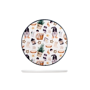 Sottopentola Natalizio in Ceramica a Forma di Gnomo con Motivo Festivo per Decorazioni da Tavola - Product Image 1