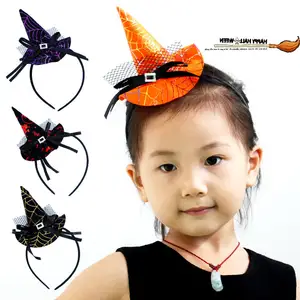 Hair Hoop Festival Party Dekorationen Cosplay Stirnband Haarband Großhandel Halloween Samt Phantasie Zauberer Hexen hut