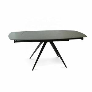 Mesa <span class=keywords><strong>de</strong></span> comedor <span class=keywords><strong>de</strong></span> mármol <span class=keywords><strong>de</strong></span> piedra sinterizada <span class=keywords><strong>de</strong></span> cerámica <span class=keywords><strong>de</strong></span> China con patas <span class=keywords><strong>de</strong></span> metal negro con parte superior <span class=keywords><strong>de</strong></span> 12 mm <span class=keywords><strong>de</strong></span> espesor - Product Image 1