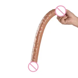 Gelees-Realistische Double Dong Adult Dildo Sexspielzeug für Lesben Wasserdichter flexibler Dildo für Frauen Vaginal G-Punkt und Anal Play