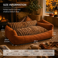 Canapé-lit pour animaux de compagnie en velours côtelé XL, luxueux et écologique, très vendu, pour chats et chiens. Coussins amovibles et lavables, design durable.