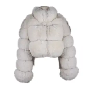 Qiuach-qc19096-Chaqueta de piel de mapache para mujer, abrigo de invierno de piel auténtica de talla grande