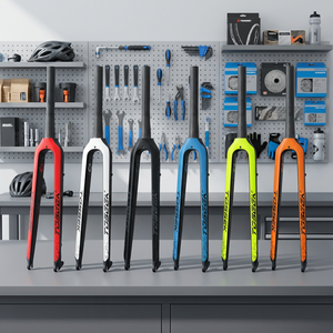 Fourche avant de vélo de montagne TOSEEK entièrement en <span class=keywords><strong>carbone</strong></span> rigide avec frein à disque pour roues de 26/27,5/29 pouces, 9 mm, ultra légère et durable - Product Image 1