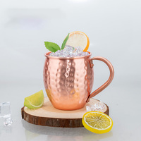 100% 구리 뮬 머그 내구성 구리 맥주 머그 350ml 커피 머그 우유 컵 순수 구리 바 컵 음료 용기