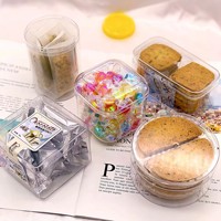 Boîtes en Plastique Populaires en Acrylique Transparent pour Biscuits, Pâtisseries Carrées, Tiramisu et Gâteaux