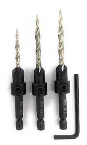 Juego de brocas avellanadoras cónicas ajustables Apextech de alta calidad HSS M2 3/16 con vástago hexagonal para perforación de orificios piloto - Product Image 1