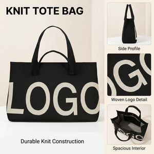 Sac fourre-tout pliable en tricot résistant à l'eau avec fermeture éclair, couleur et logo personnalisables, vente en gros directe usine, offre spéciale - Product Image 1