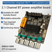 WUZHI AUDIO TB21F Potentiomètre Intégré 2.1 Canaux BT Amplificateur Carte Module Stéréo Subwoofer TPA3116
