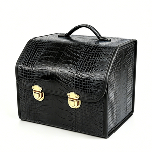 2026 Trending Leather Car Trunk Organizer Foldable Luxury Car Trunk Storage Box Organizer Box for Universal Luxurious <strong>Auto</strong> - Product Image 2