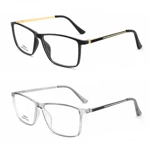 眼镜框架男士光学眼镜时尚TR90 + 金属矩形眼镜架