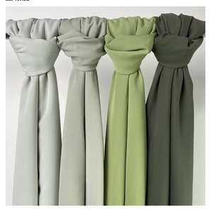 ยุโรปและอเมริกาสำหรับผู้หญิงคุณภาพสูงผ้าซาตินผ้าชีฟองจีบยาวผ้าพันคอฤดูร้อน - Product Image 2