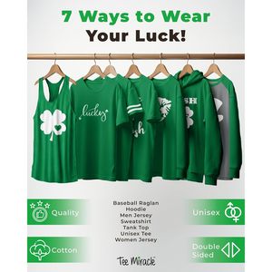 Camisetas Personalizadas para el Día de San Patricio, Cuello en V, Unisex, para Adultos, Estilo Irlandés, Impresión por Transferencia de Calor, 140 g/m² - Product Image 5