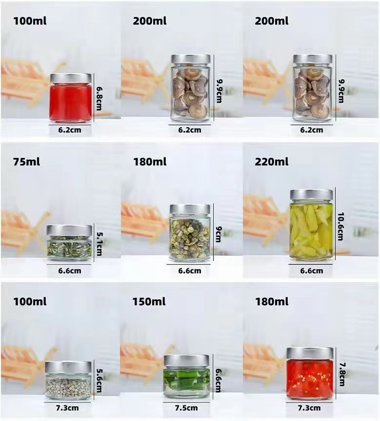 Regular-Mouth Glass Mason Jars, 8-Ounce (6-Pack) Glass Canning Jars with Silver Metal Airtight Lids and Bands with Chalkboard