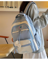 Sac à dos léger et imperméable pour adolescents et étudiants, sac d'école multi-poches pour le lycée et le collège